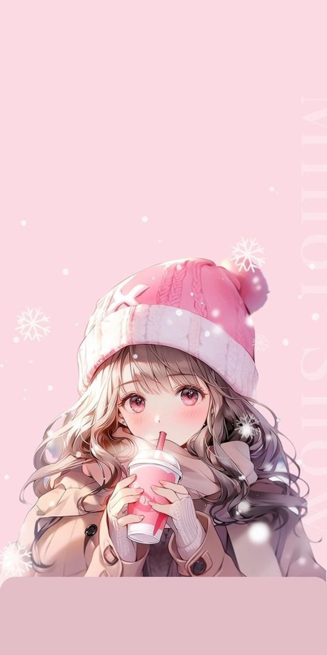 ảnh nền máy tính anime màu hồng pastel