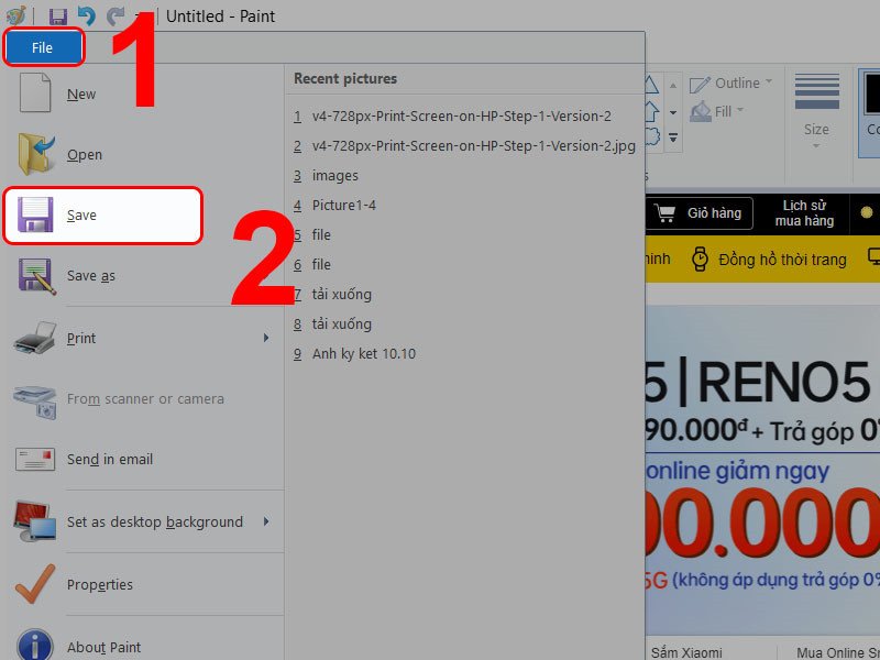 Bạn có thể chọn loại định dạng cho ảnh để lưu