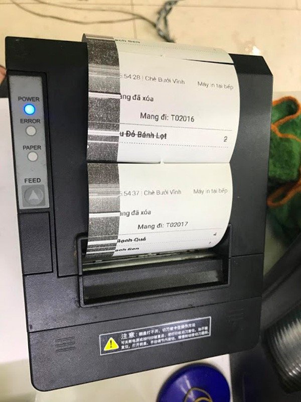 Bản in nhiệt bị lỗi kẻ sọc cần được kiểm tra đầu in