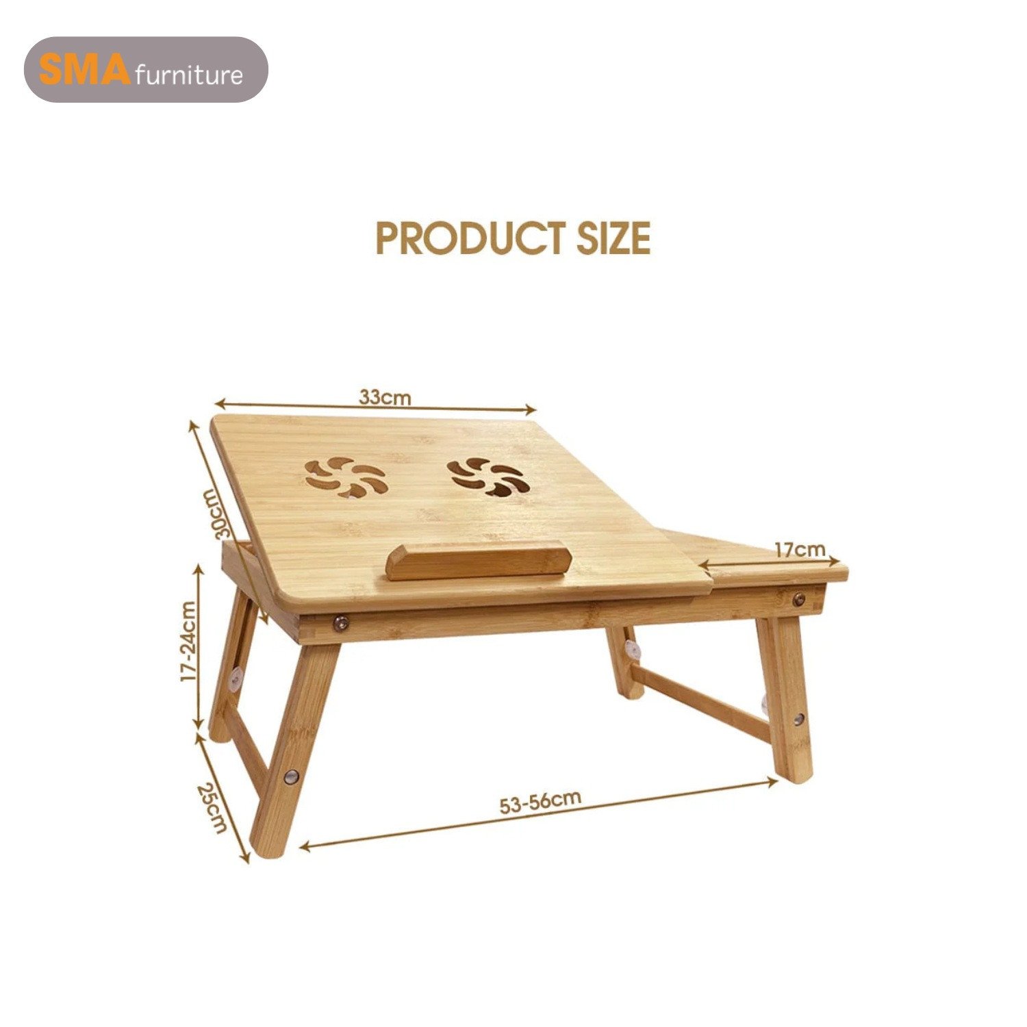 Bàn kê laptop màu vàng tươi sáng từ gỗ tự nhiên