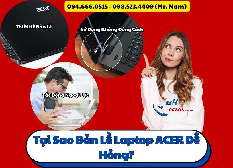 Bản lề laptop Acer bị gãy, dấu hiệu cần thay bản lề laptop Acer