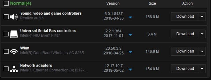 Bạn nhấn chọn Download và chọn Driver mạng Wlan (Wifi)