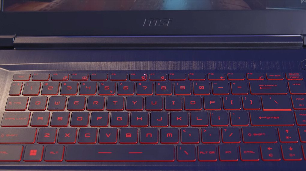 Bàn phím đèn nền đỏ chuẩn gaming trên MSI GF63 12VE-460VN
