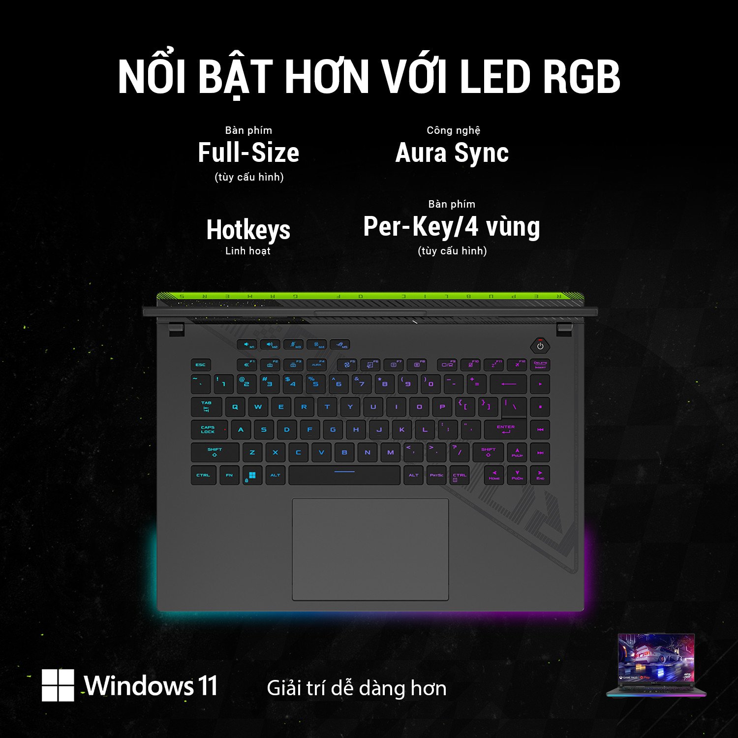 Bàn phím gaming chuyên nghiệp và bền bỉ của Asus ROG Strix G16