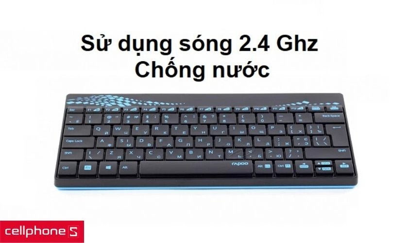 Bàn phím không dây bền bỉ với kết nối 2.4Ghz cho laptop