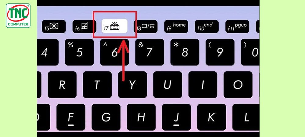 Bàn phím laptop Asus, minh họa các phím F3, F4, F7 cùng phím Fn để điều chỉnh độ sáng đèn bàn phím laptop Asus.