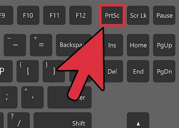 Bàn phím laptop HP với phím Print Screen được đánh dấu