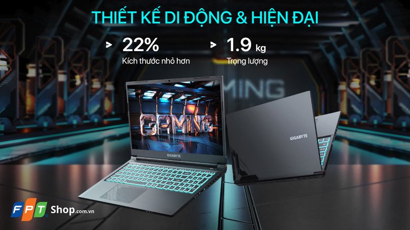 Bàn phím RGB của laptop Gigabyte G5 KF5-53VN353SH