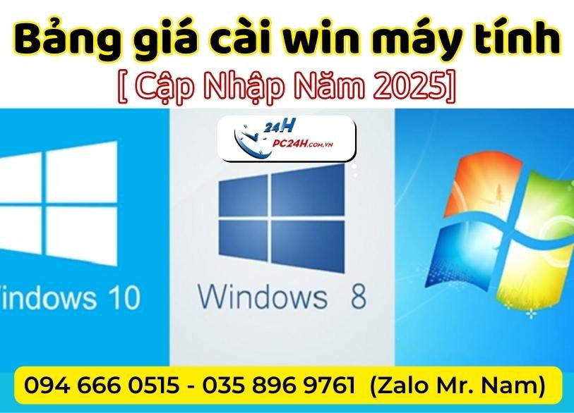 Bảng giá cài Win laptop tham khảo