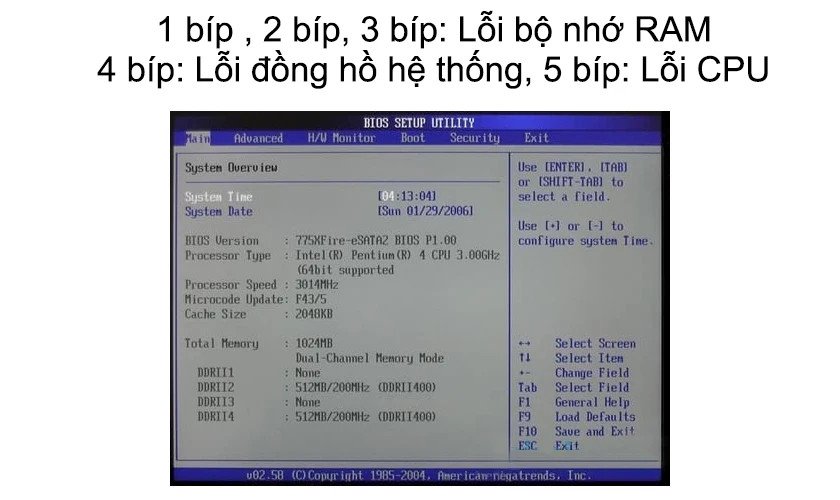 Bảng giải mã các mã tiếng bíp của laptop để chẩn đoán lỗi phần cứng