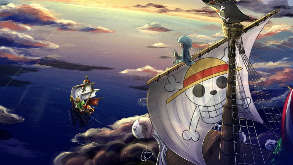 Băng Mũ Rơm đoàn kết trên hình nền máy tính One Piece