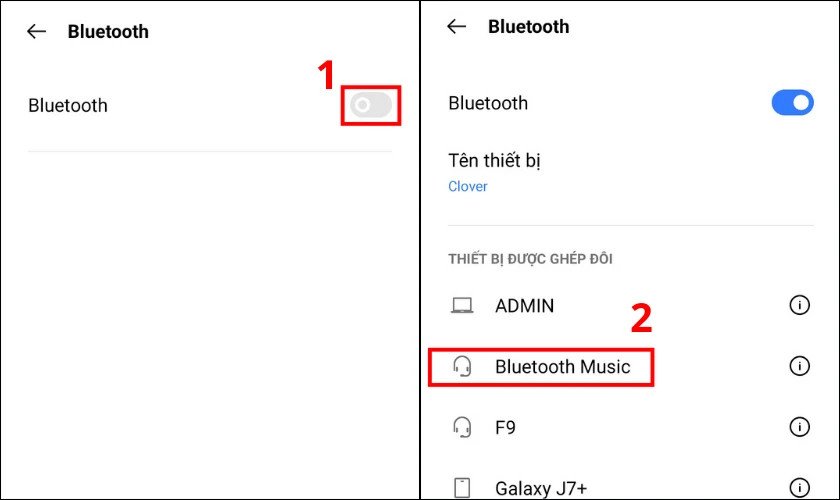 Bật lại Bluetooth trên điện thoại để kết nối tai nghe không dây