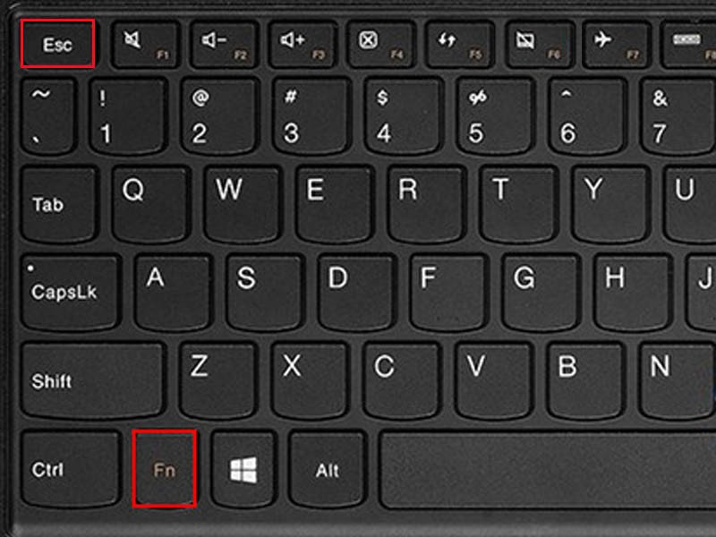 Bật phím Fn bằng cách nhấn Fn + phím Escape (Esc) và có hình ổ khóa