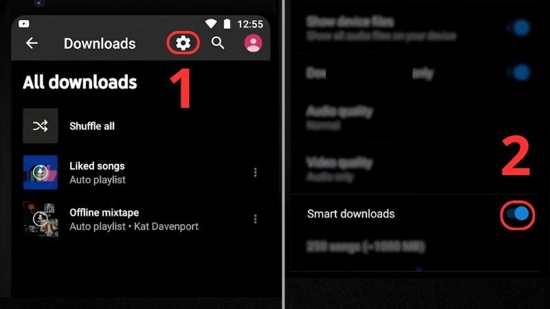 Bật tính năng Smart downloads trong YouTube Music
