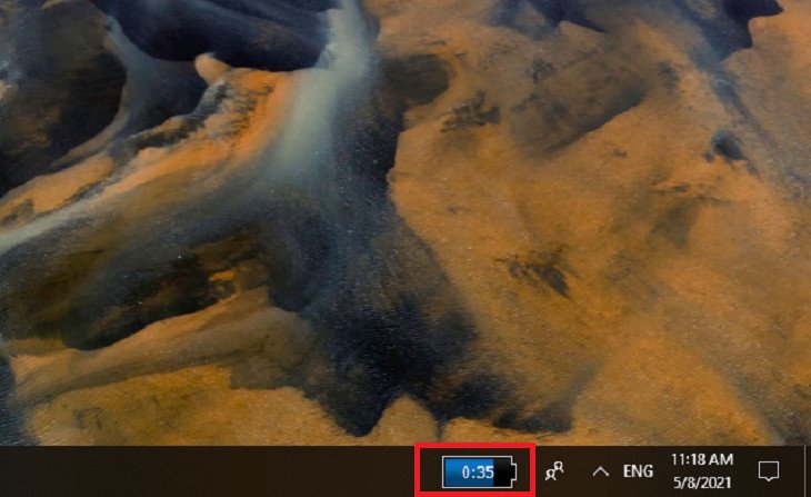 BatteryBar hiển thị phần trăm pin trên Taskbar