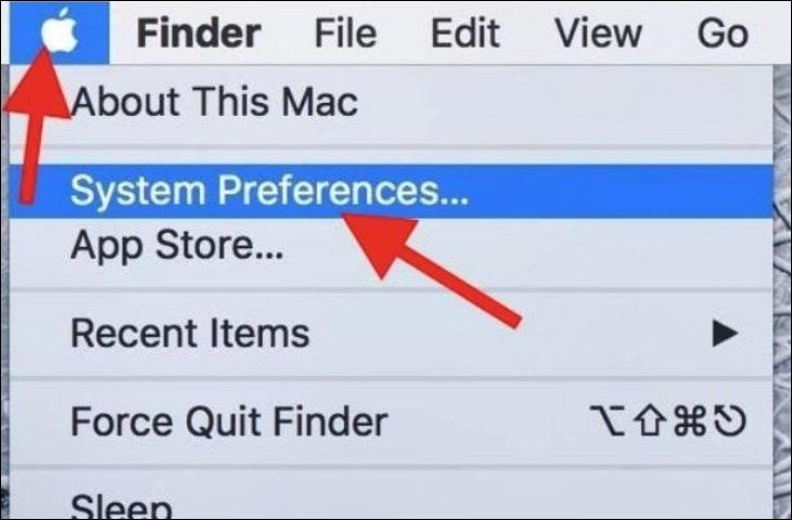 Biểu tượng Apple menu trên macOS, mở ra tùy chọn System Preferences để điều chỉnh cài đặt hệ thống