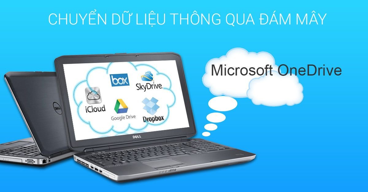 Biểu tượng các dịch vụ lưu trữ đám mây hỗ trợ đồng bộ dữ liệu laptop