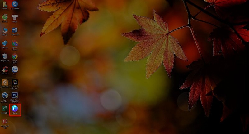 Biểu tượng Canva sau khi cài đặt trên màn hình desktop