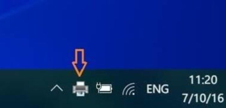 Biểu tượng máy in trên thanh Taskbar để hủy lệnh in