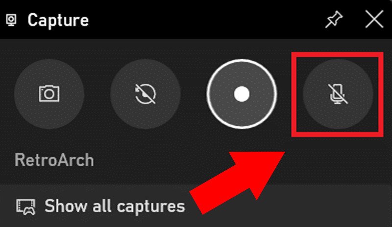Biểu tượng Micro trên thanh Capture của Xbox Game Bar