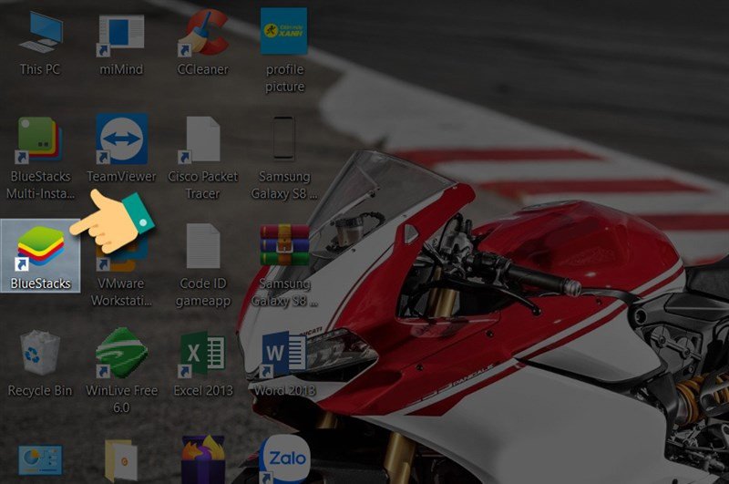 Biểu tượng phần mềm giả lập BlueStacks sau khi cài đặt thành công trên màn hình desktop