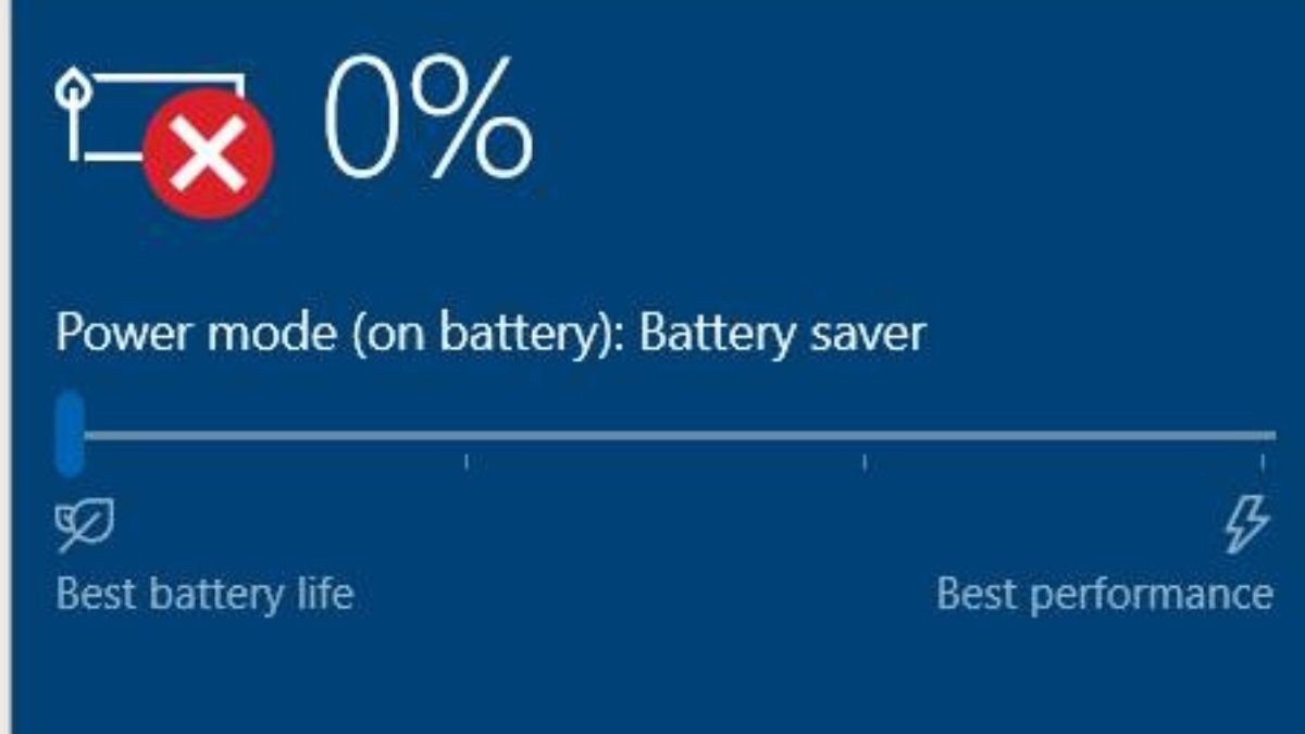 Biểu tượng pin laptop có dấu X đỏ