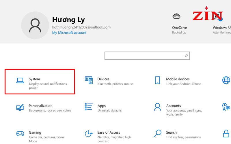 Biểu tượng Settings trong Windows để cấu hình cách tắt laptop khi bị đơ