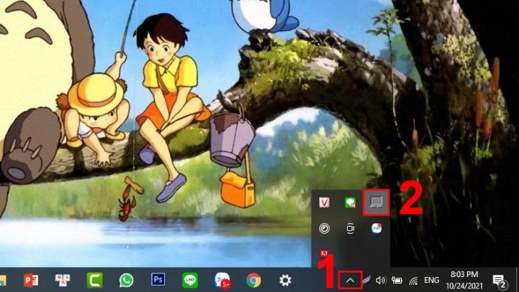 Biểu tượng touchpad trên khay hệ thống giúp tắt nhanh