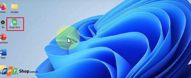 Biểu tượng ứng dụng trang tính trên màn hình laptop