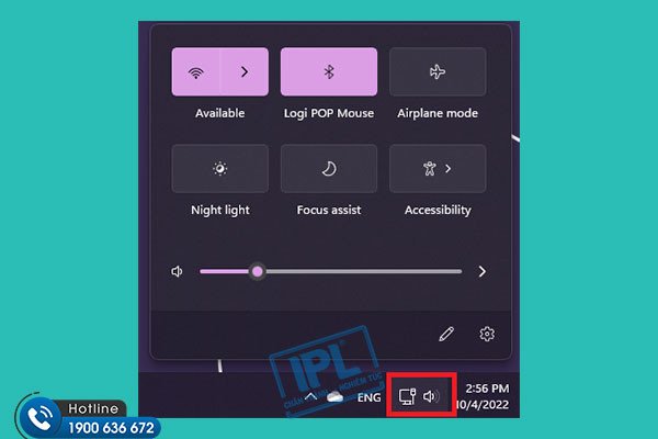 Biểu tượng Wifi trên thanh Taskbar của Windows 11