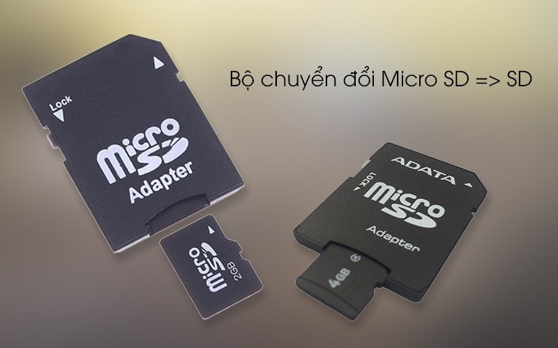 Bộ chuyển đổi giúp cắm thẻ nhớ Micro SD vào khe SD trên laptop