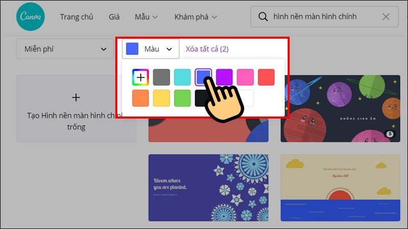 Bộ lọc mẫu để thiết kế hình nền laptop theo màu sắc và loại hình trên Canva