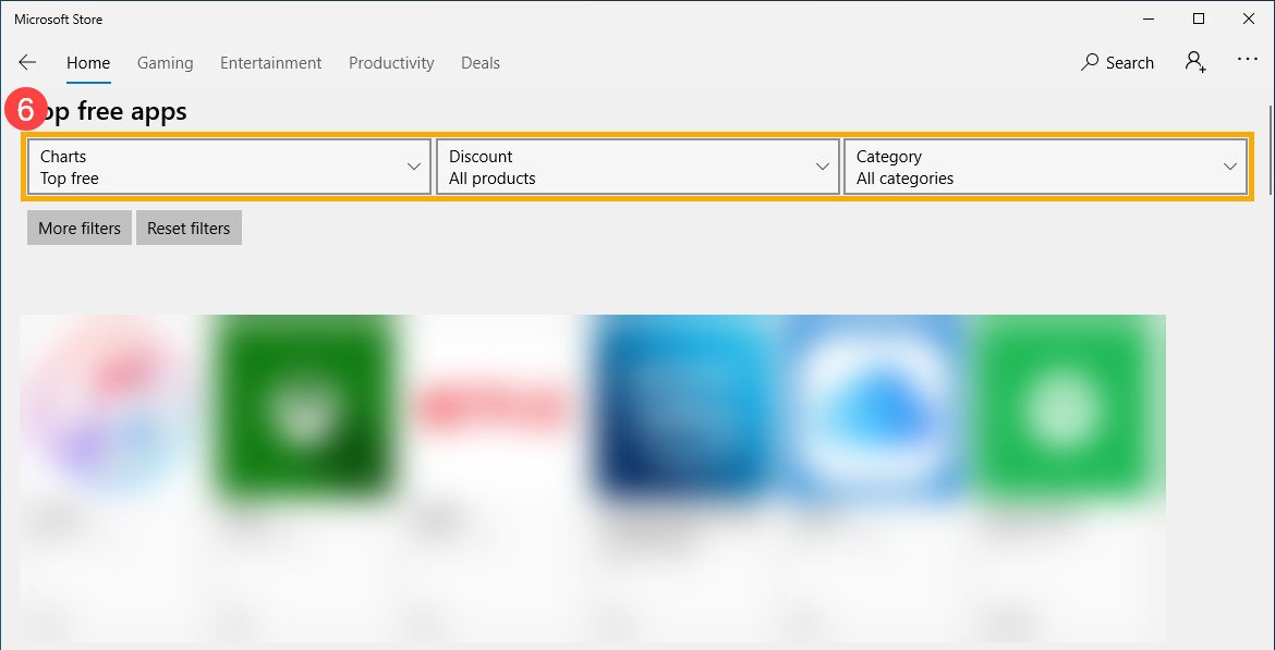 Bộ lọc ứng dụng nâng cao trên Microsoft Store Windows 10 ASUS