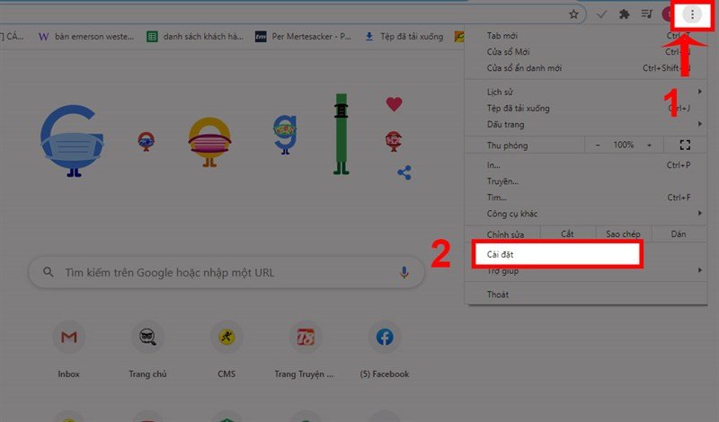 Bước 1 để xem mật khẩu Gmail trên máy tính: Mở cài đặt Google Chrome