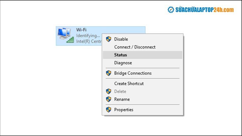 Bước mở Network Connections để xem địa chỉ MAC laptop qua Control Panel