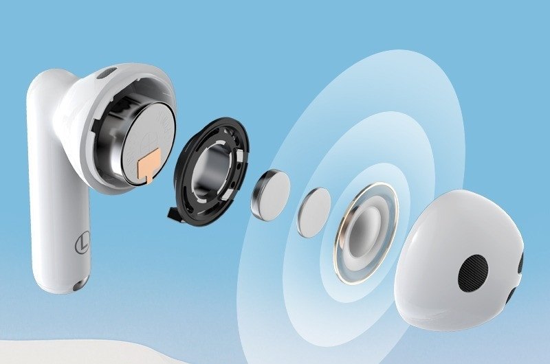 Các bộ phận bên trong tai nghe Bluetooth hiện đại, bao gồm mạch điều khiển và pin