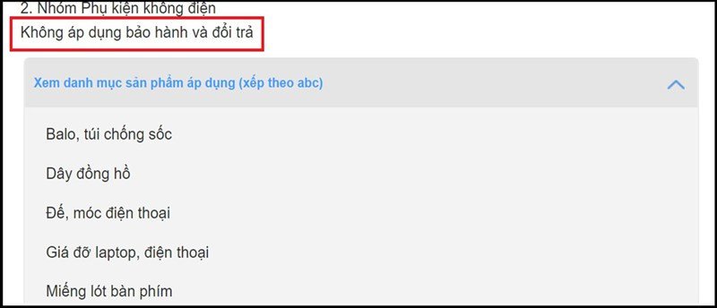 Các điều kiện áp dụng cho sản phẩm đã sử dụng khi đổi trả