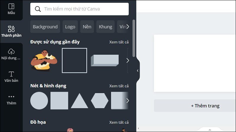 Các thành phần đồ họa đa dạng của Canva để cá nhân hóa hình nền laptop