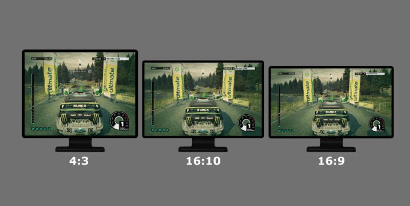 Các tỷ lệ màn hình laptop phổ biến như 16:9, 16:10 và 4:3