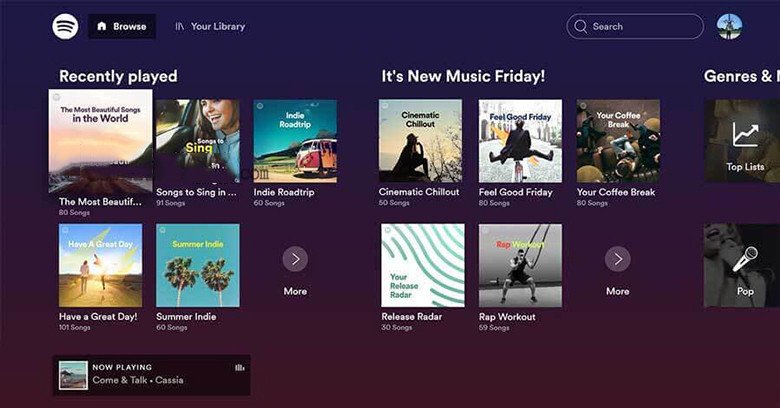 Các ứng dụng cần thiết cho laptop: Ứng dụng nghe nhạc Spotify