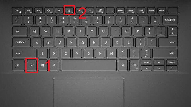 Cách bật đèn bàn phím laptop Dell bằng tổ hợp phím Fn F5