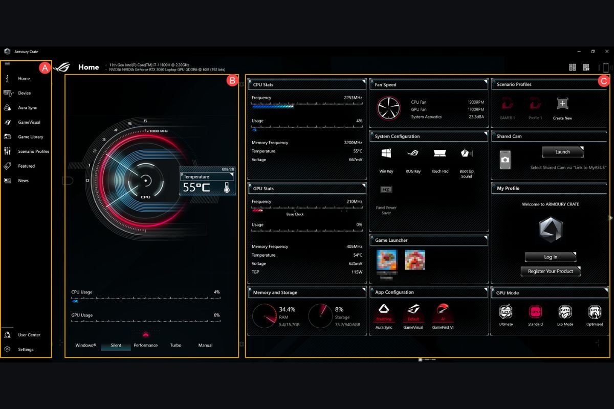 Cách bật quạt tản nhiệt trên laptop Asus bước 4