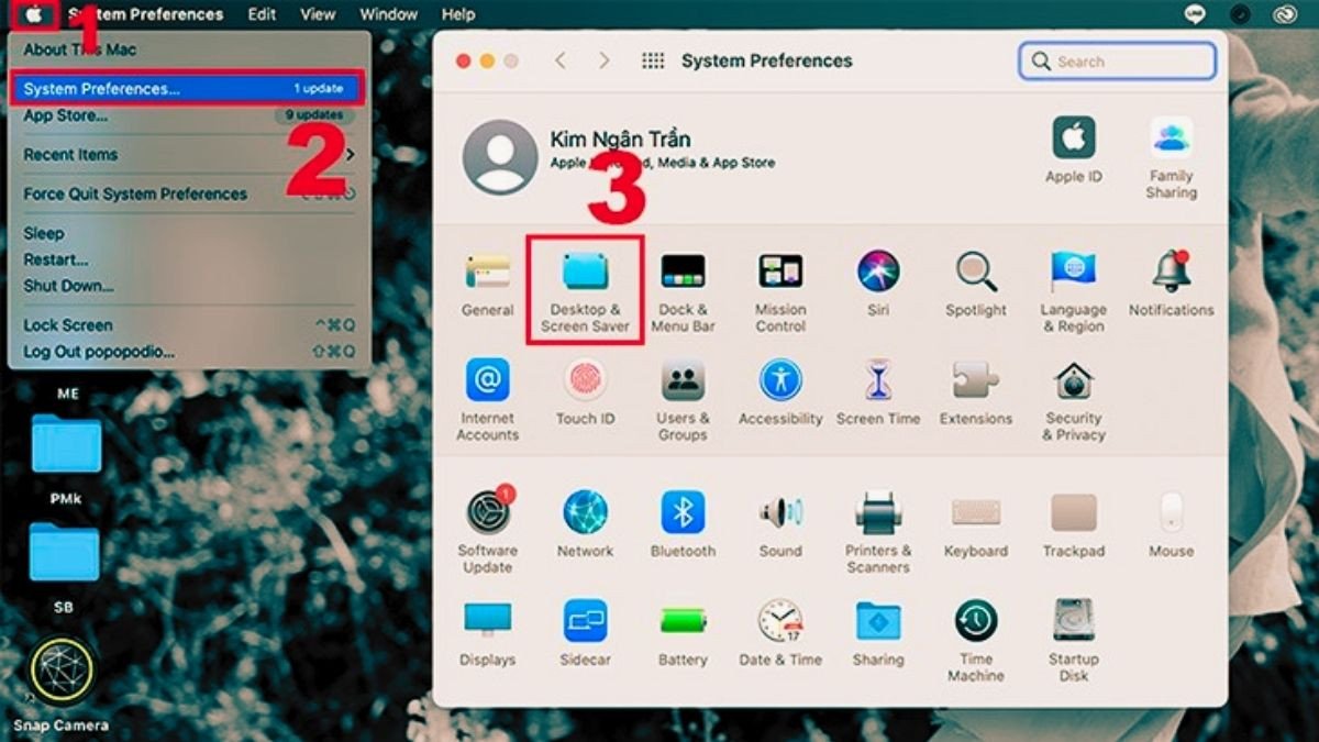 Cách cài đặt ảnh nền laptop 14 inch trên Macbook