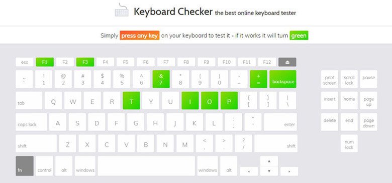 Cách check bàn phím laptop qua keyboardchecker.com đơn giản