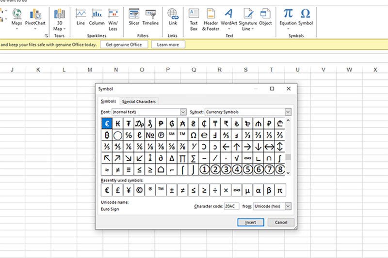 Cách chèn ký tự a còng thông qua chức năng Symbol trong Microsoft Word