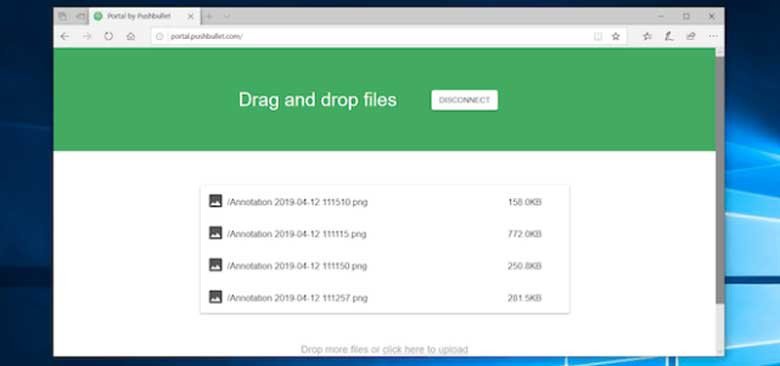 Cách chuyển file từ laptop sang điện thoại bằng wifi: Kéo thả file