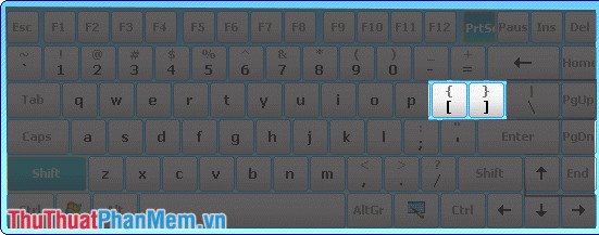 cach go dau ngoac vuong tren ban phim laptop bang shift