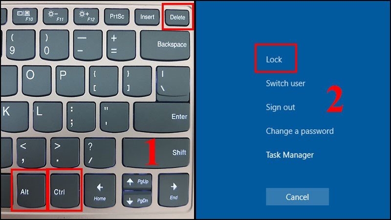 Cách khóa màn hình laptop bằng tổ hợp Ctrl Alt Del