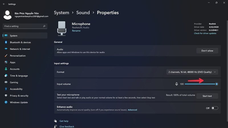 cách kiểm tra micro laptop windows 11