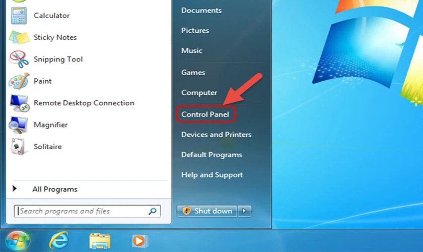 Cách mở lại chuột laptop bị khóa trên Windows 7